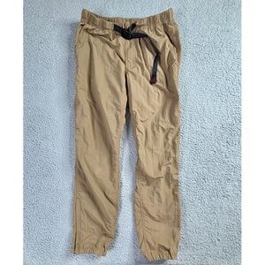 Gramicci Rock Climbing Pants Mens L Khaki Outdoor Nylon Belted Hiking Activewear